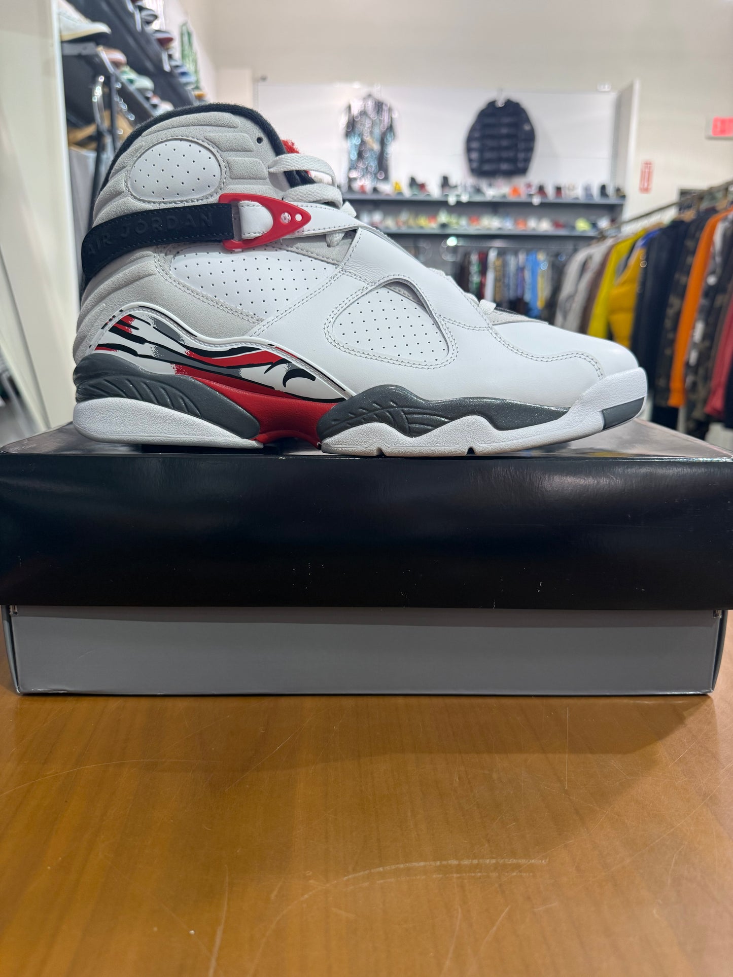 Preowned Air Jordan 8 White True Red