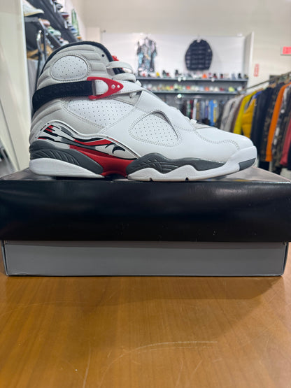 Preowned Air Jordan 8 White True Red