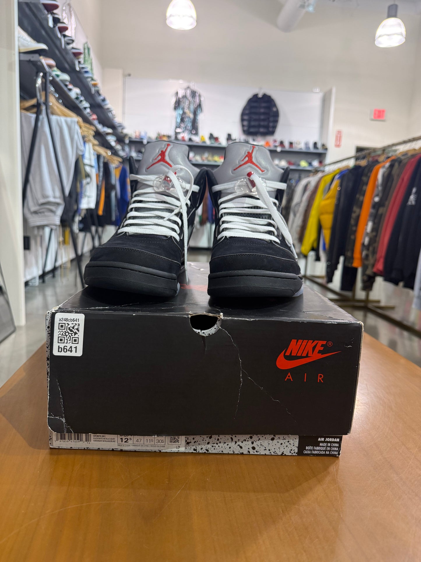 Preowned Air Jordan 5 Black Metallic Reimagined