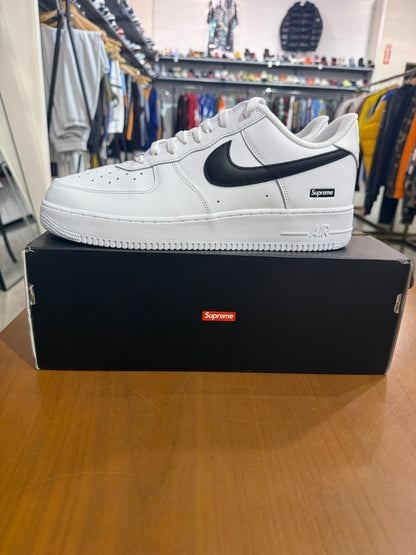 Supreme Air Force 1 Low White (Black Swoosh)