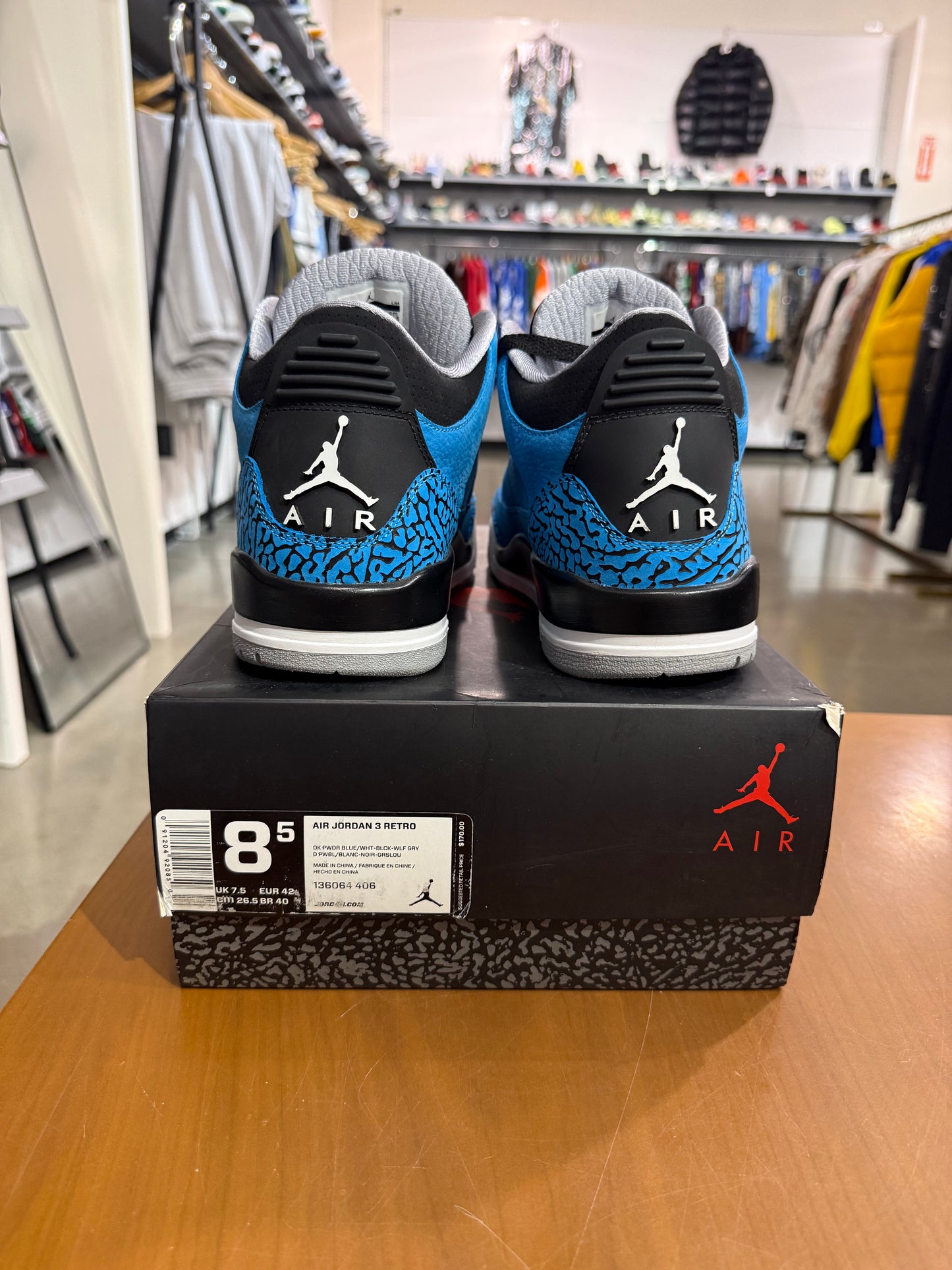 Preowned Air Jordan 3 Power Blue