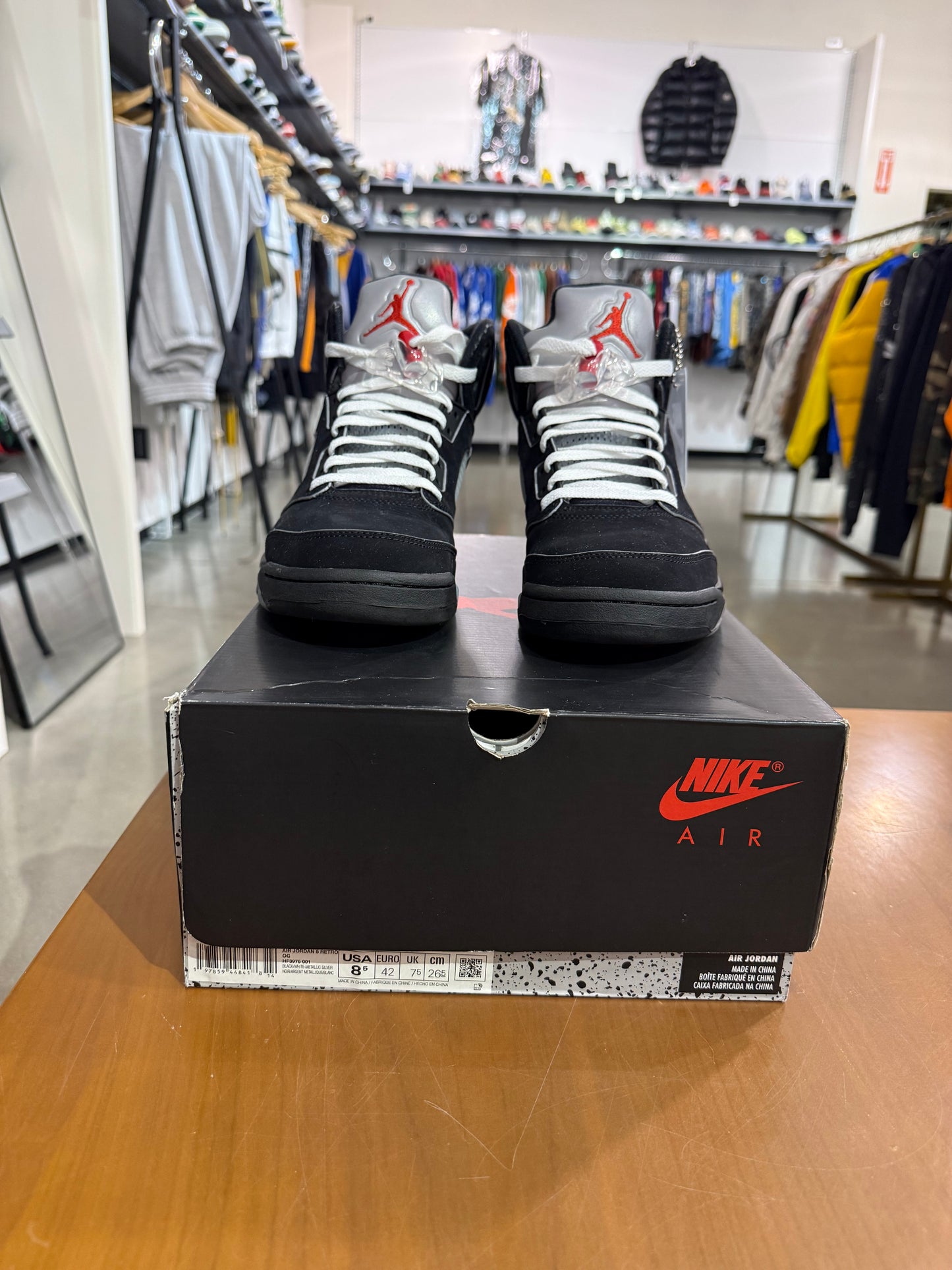 Preowned Air Jordan 5 Black Metallic Reimagined