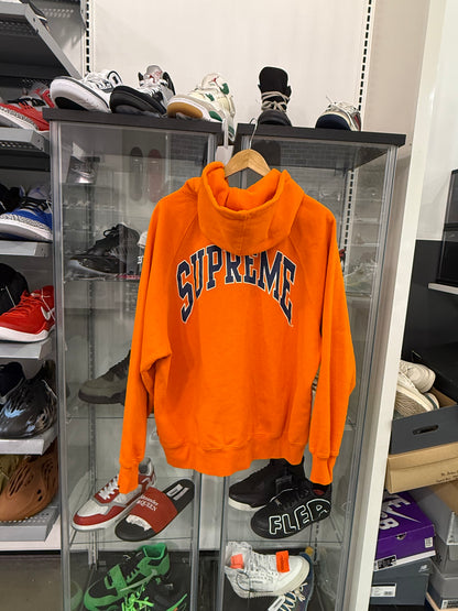 Preowned Supreme Cracked Raglan Zip Up Orange
