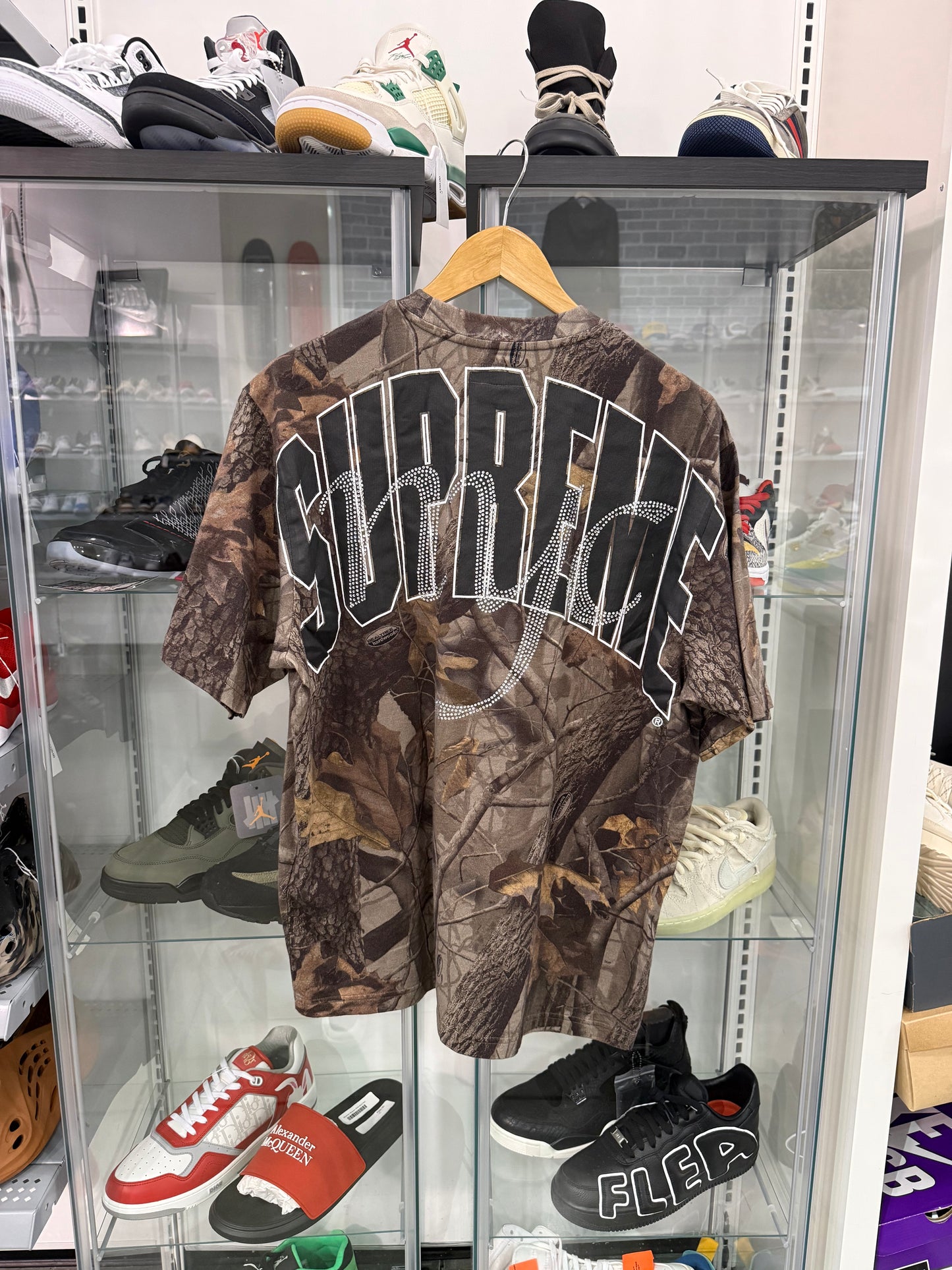 Supreme Rhinestone Script S/S Top Realtree Camo