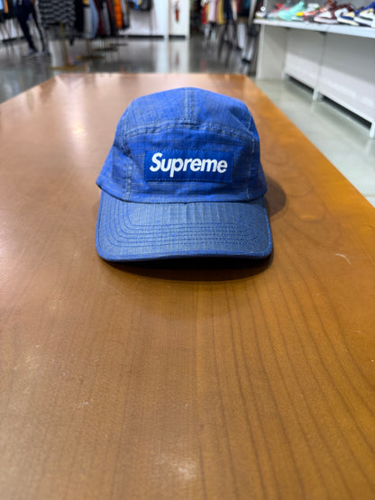 Preowned Supreme Distressed Ripstop Cap Blue
