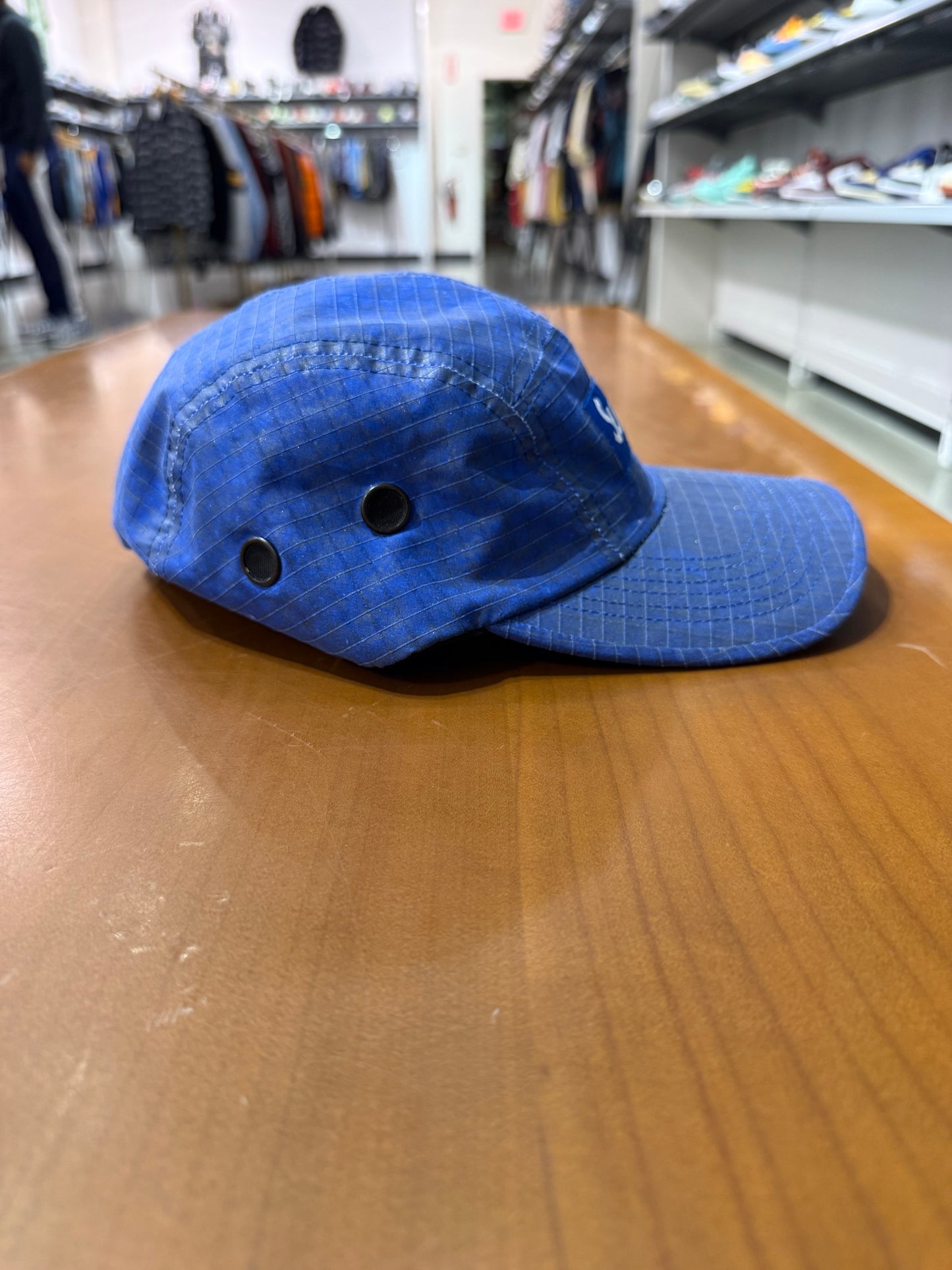 Preowned Supreme Distressed Ripstop Cap Blue
