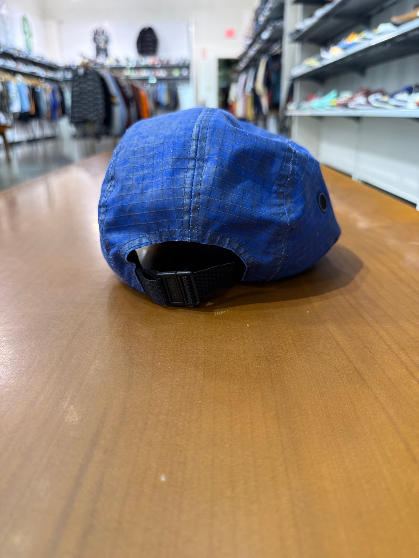 Preowned Supreme Distressed Ripstop Cap Blue