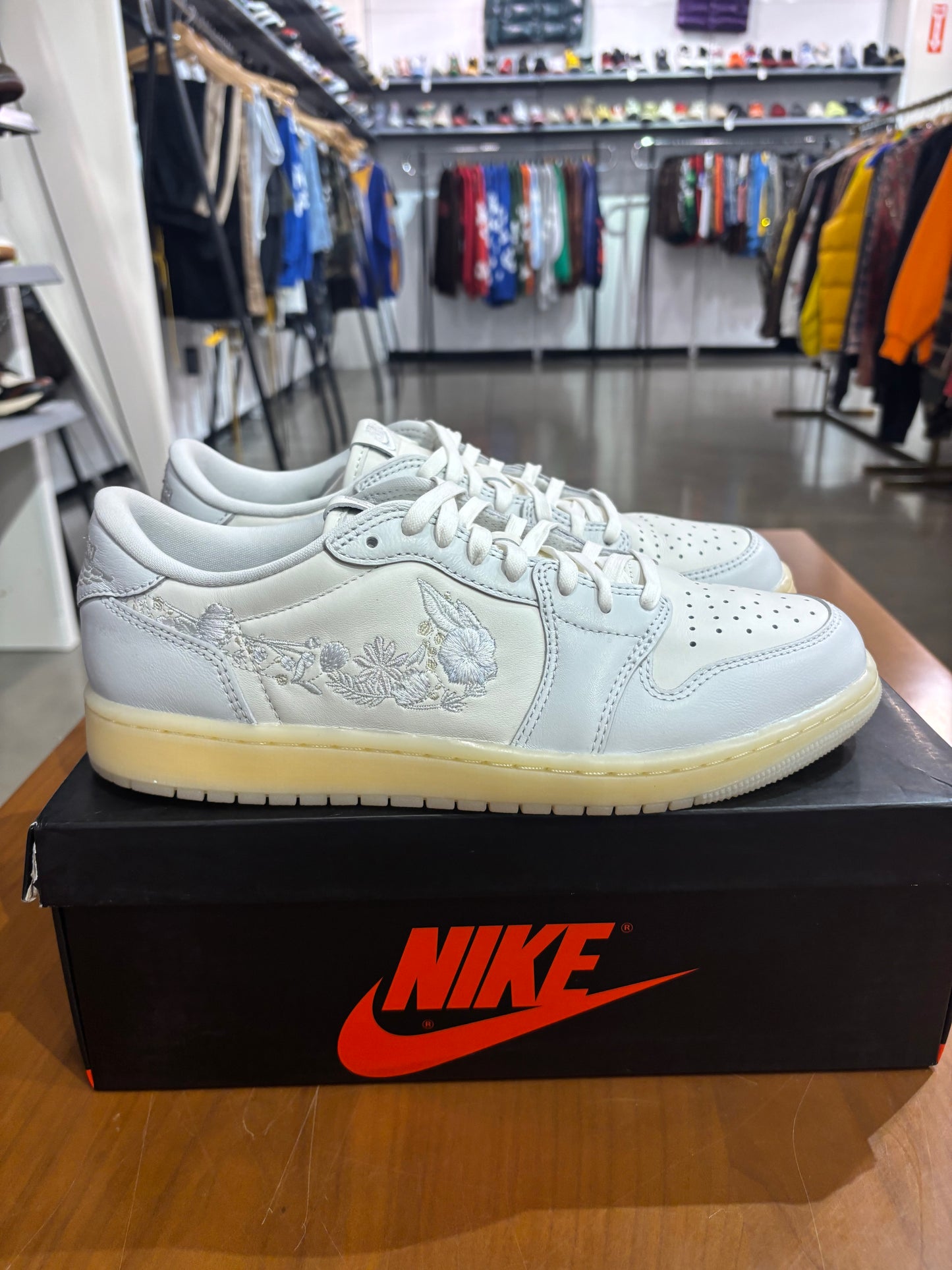 Preowned Air Jordan 1 Low OG Rabbit Floral Swoosh
