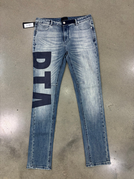 RTA Bryant Skinny Mid Blue Logo