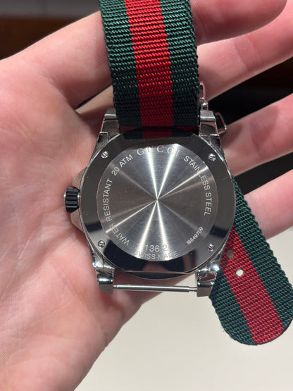 Preowned Gucci Dive 136.2 Watch Stainless Steel Nylon Strap