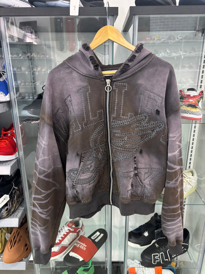 Preowned Vale Storm Garden Zip Up Hoodie Brown