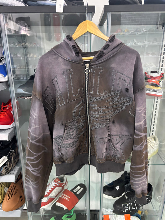 Preowned Vale Storm Garden Zip Up Hoodie Brown