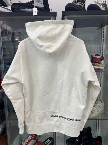 Preowned Supreme Comme Des Garcons Split Box Logo Hooded Sweatshirt White