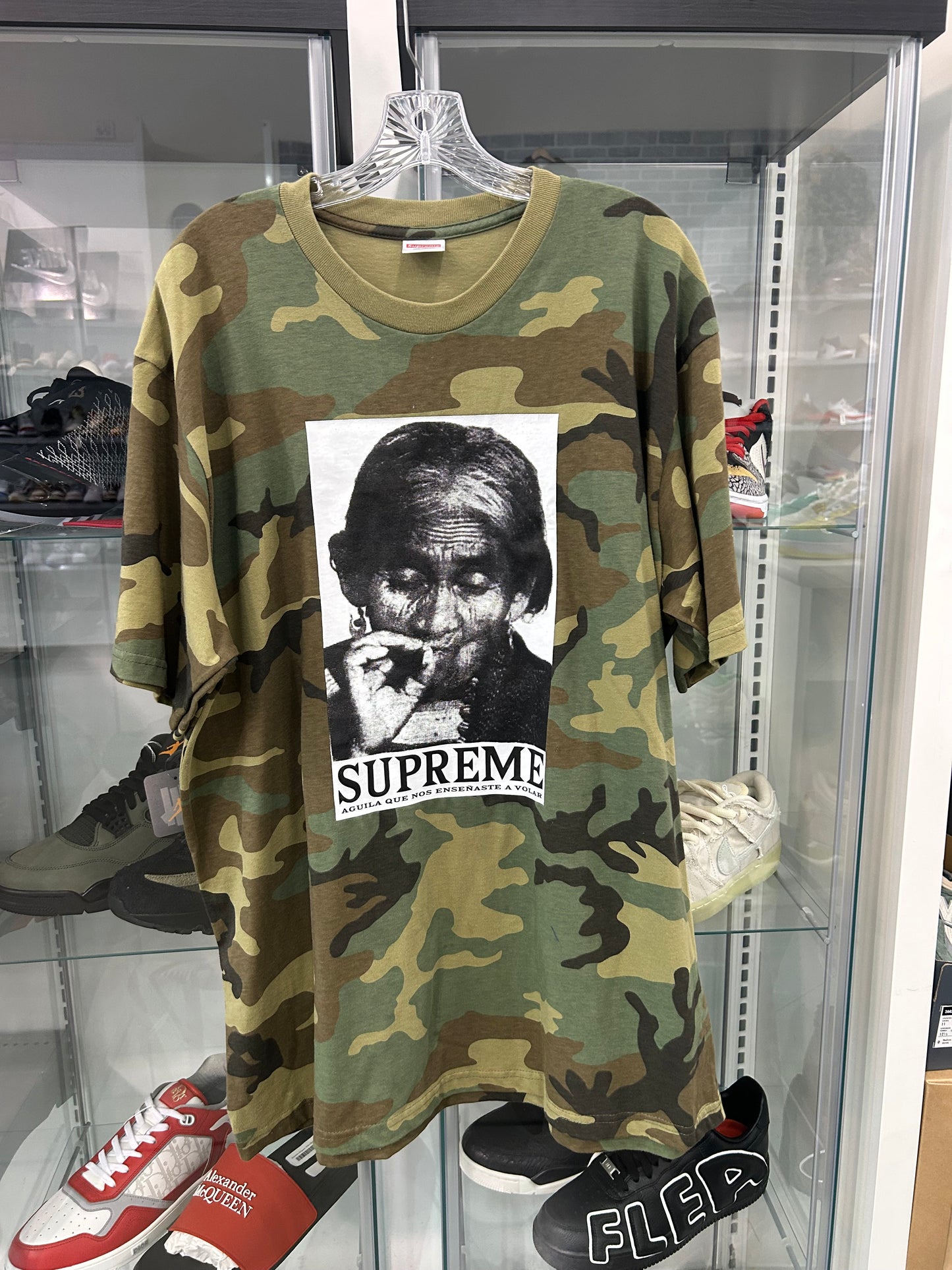 PREOWNED Supreme Aguila Tee Woodland Camo