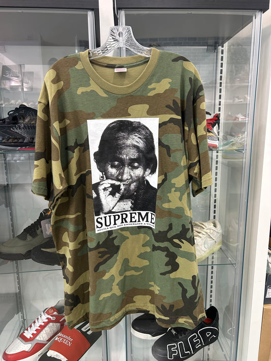 PREOWNED Supreme Aguila Tee Woodland Camo