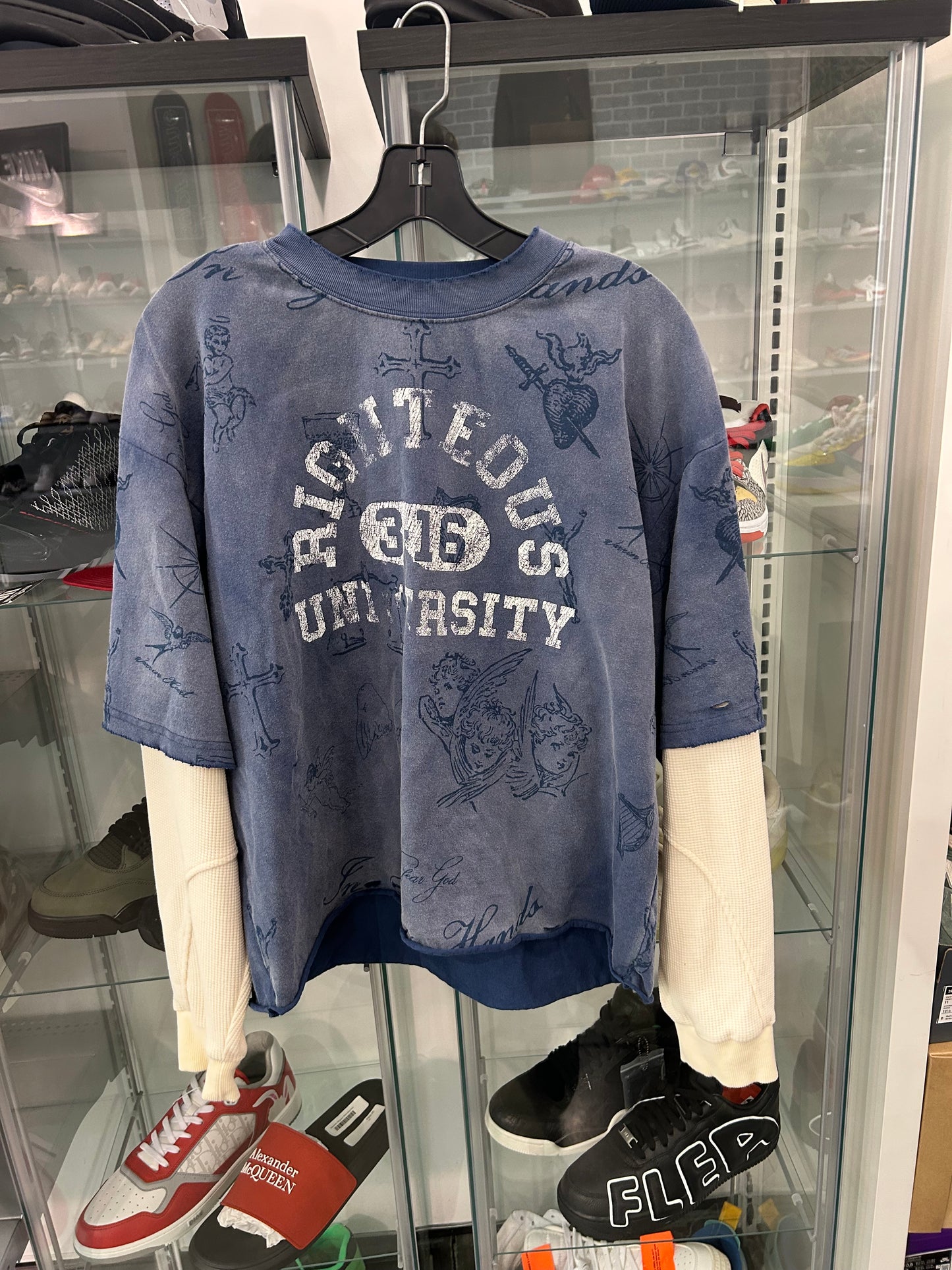 PREOWNED We Are Righteous Righteous University Thermal Longsleeve Blue Size M