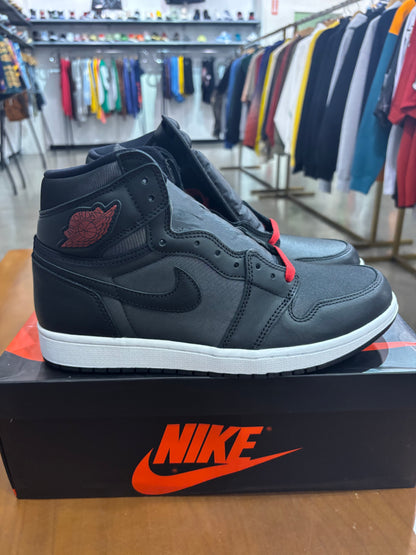 Air Jordan 1 Black Satin Gym Red