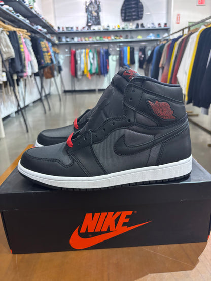 Air Jordan 1 Black Satin Gym Red