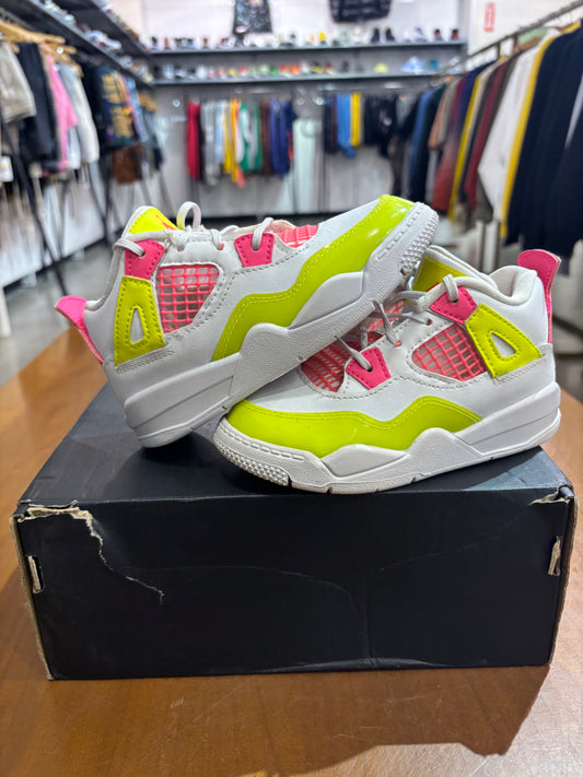 Preowned Air Jordan 4 White Lemon Pink