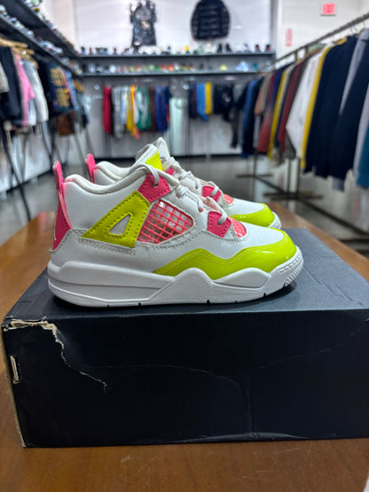 Preowned Air Jordan 4 White Lemon Pink