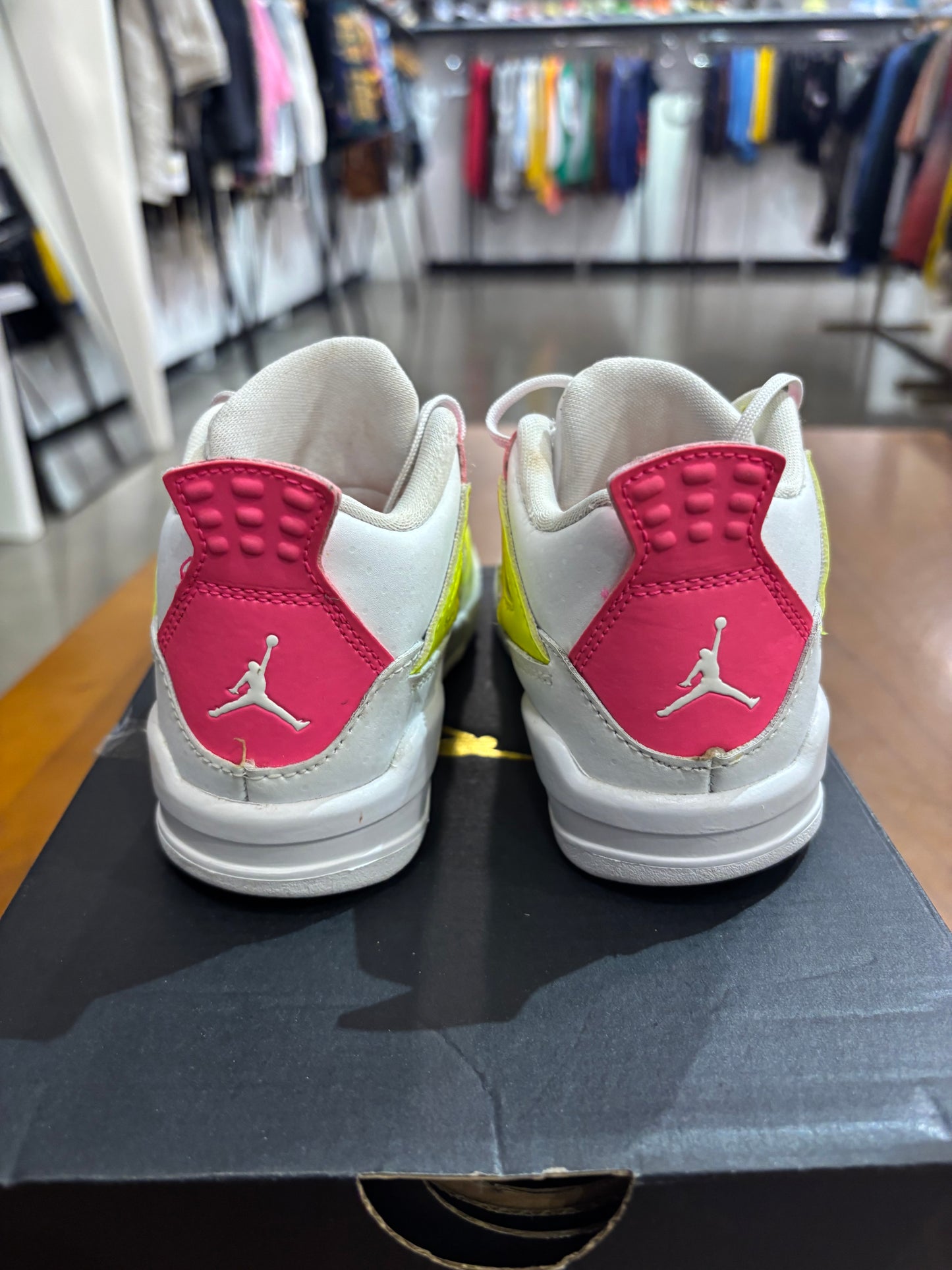 Preowned Air Jordan 4 White Lemon Pink