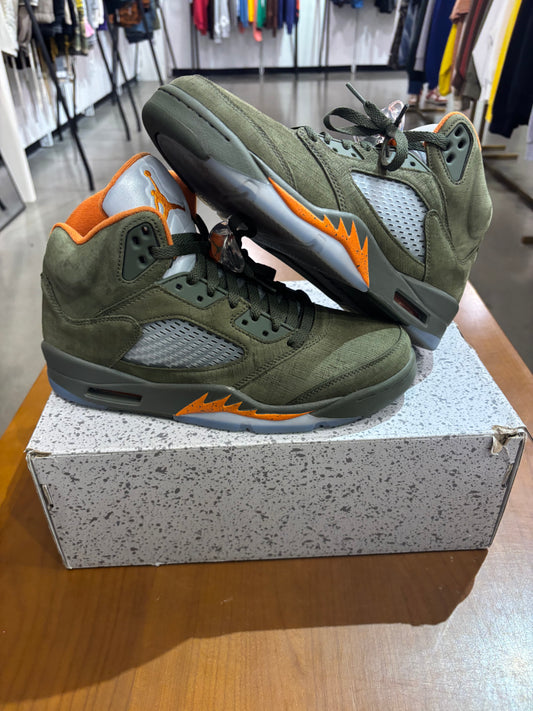 Preowned Air Jordan 5 Olive