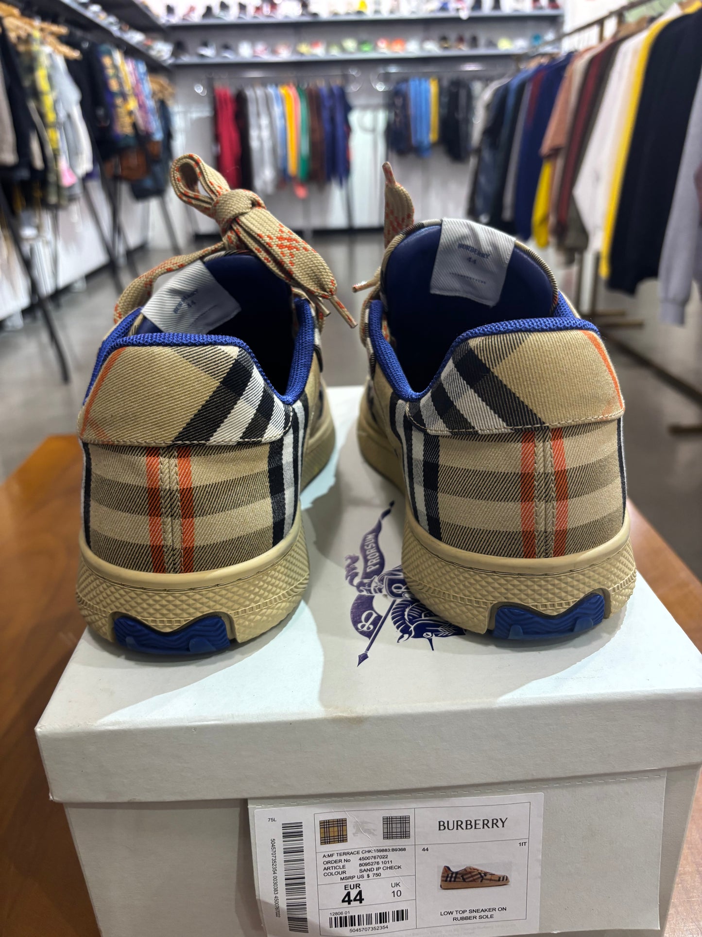 Preowned Burberry Check Terrace Sneakers