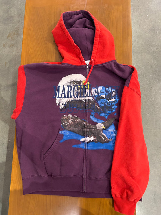 Supreme MM6 Maison Margiela Eagle Zip Up Hooded Sweatshirt Red