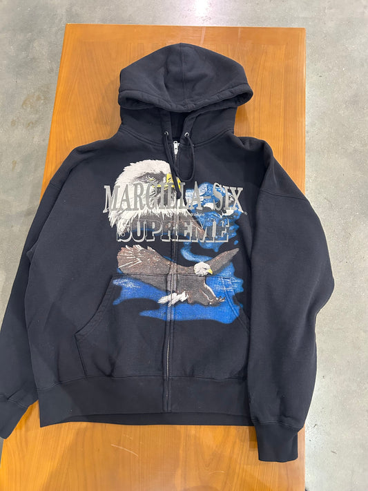 Supreme MM6 Maison Margiela Eagle Zip Up Hooded Sweatshirt Black