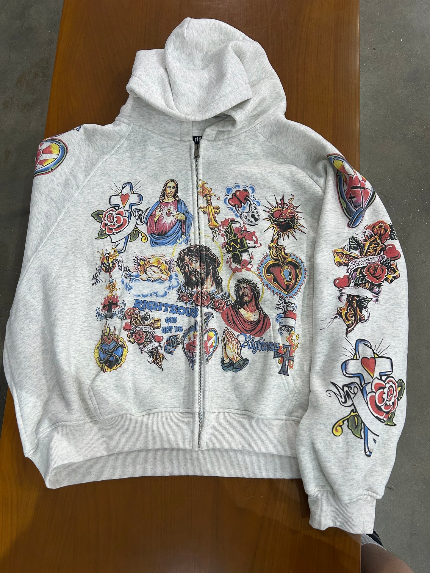 WE ARE RIGHTEOUS Zip Up Grey