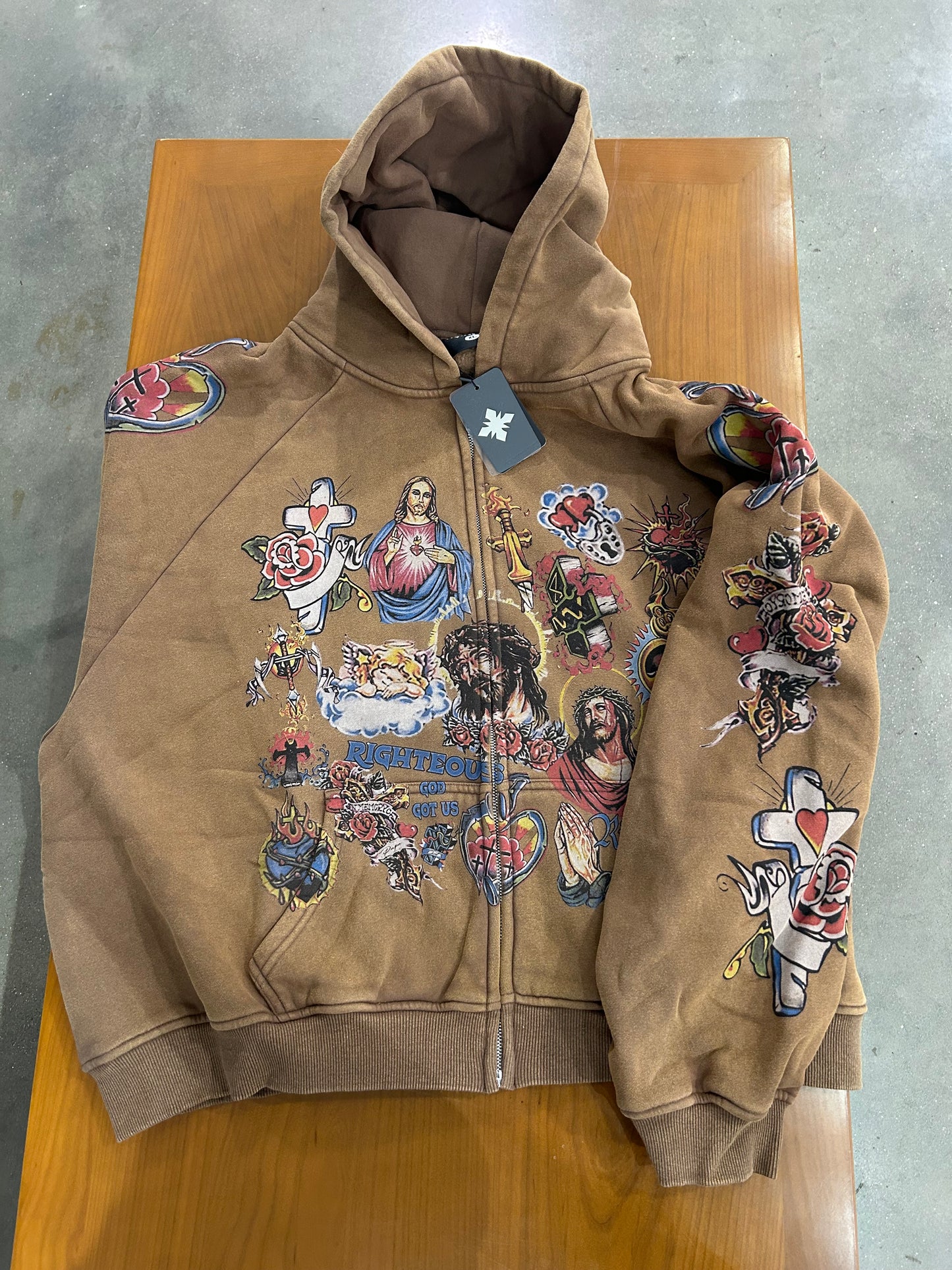 WE ARE RIGHTEOUS Zip Up Brown