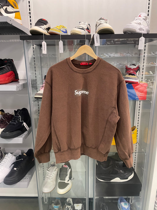 Supreme Box Logo Crewneck Brown