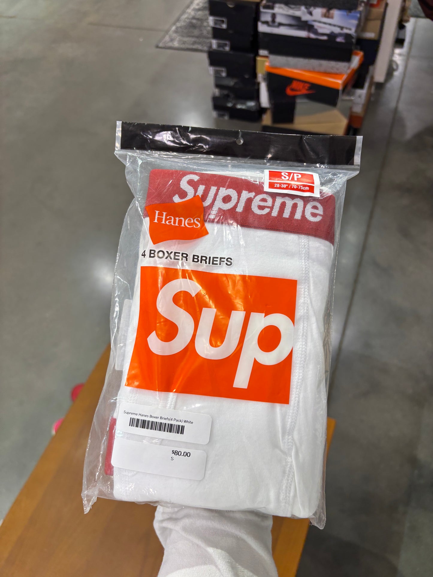 Supreme Hanes Boxer Briefs (4 Pack) White