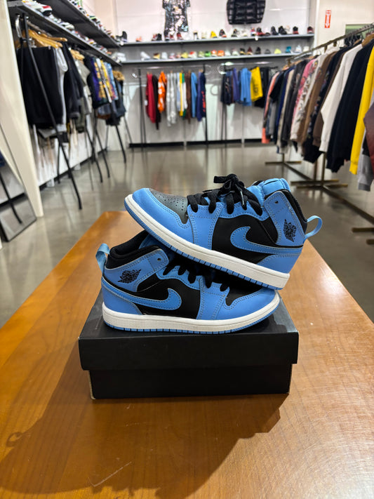 Preowned Air Jordan 1 Mid University Blue Black
