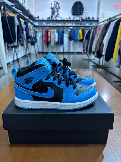 Preowned Air Jordan 1 Mid University Blue Black