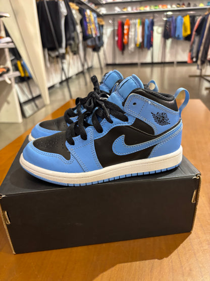 Preowned Air Jordan 1 Mid University Blue Black