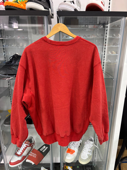 Preowned Supreme Washed Box Logo Crewneck Red