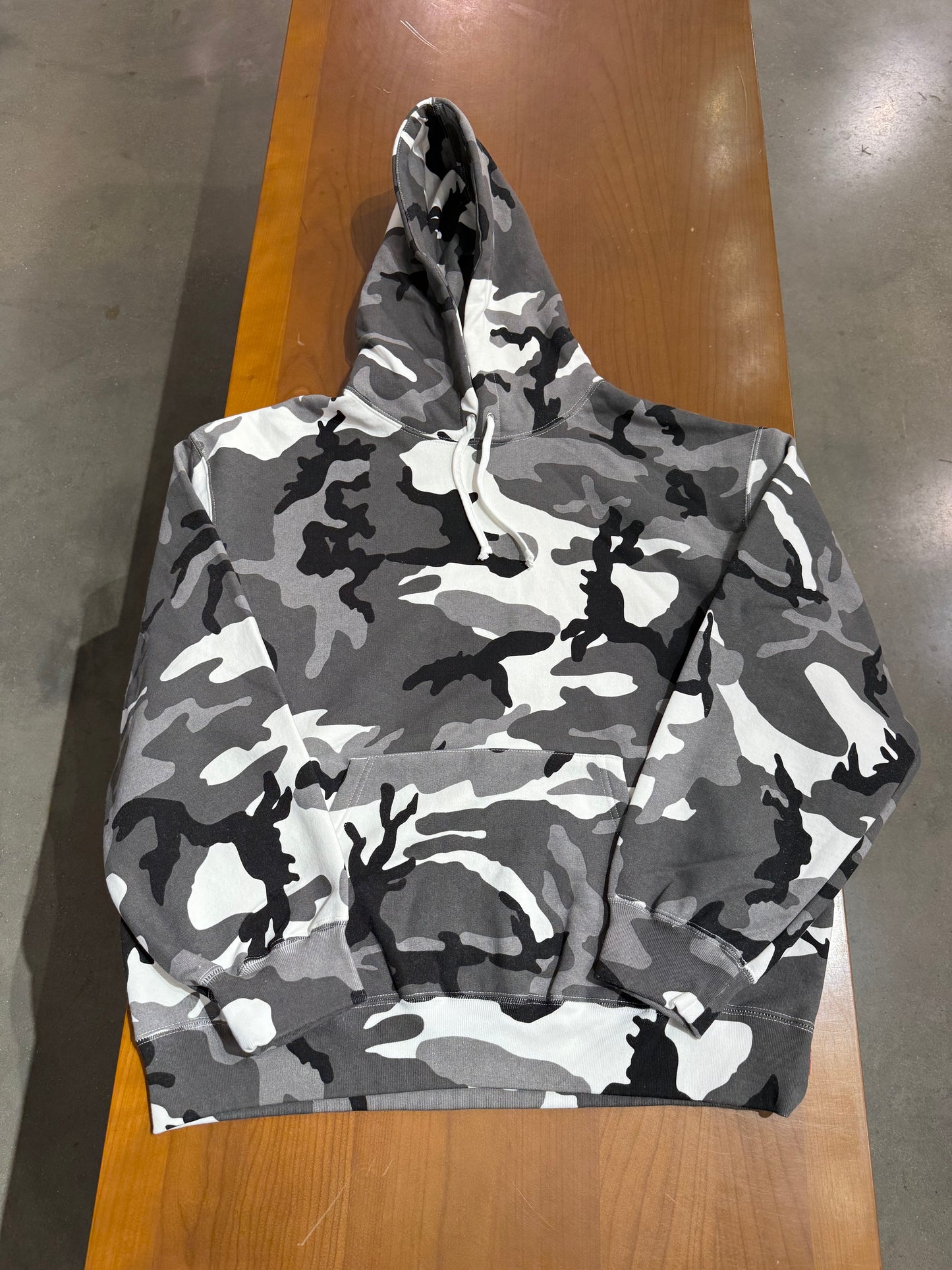 Supreme Satin Applique Hooded Sweatshirt Snow Camo