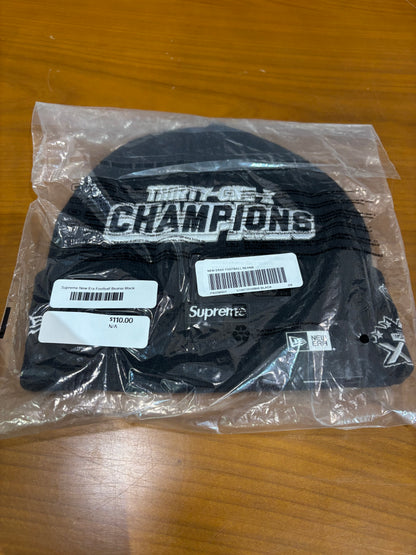 Supreme New Era Football Beanie Black