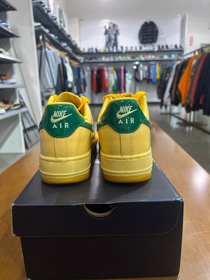 Nike Air Force 1 Low Patent Leather Topaz Gold Pine Green