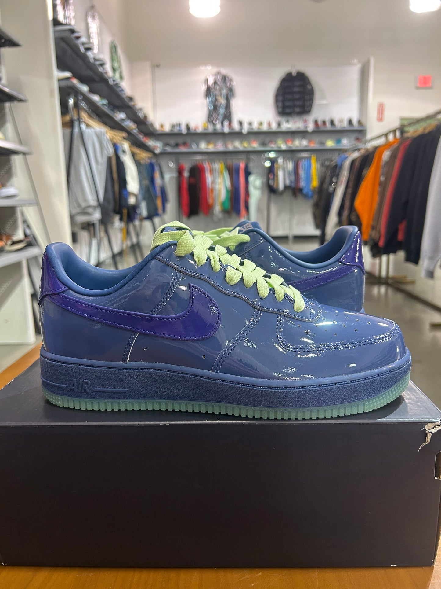 Nike Air Force 1 Patent Leather Mystic Navy Grape Ice