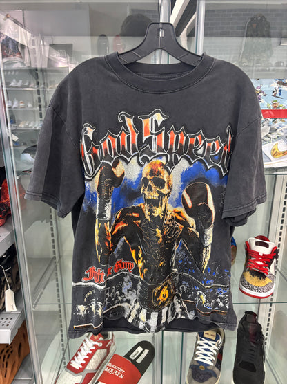 Preowned Godspeed Boxing Skeleton Graphic T-Shirt Black