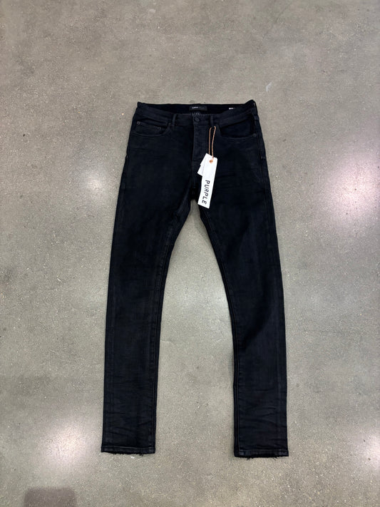 Preowned Purple Waxed Jeans Black