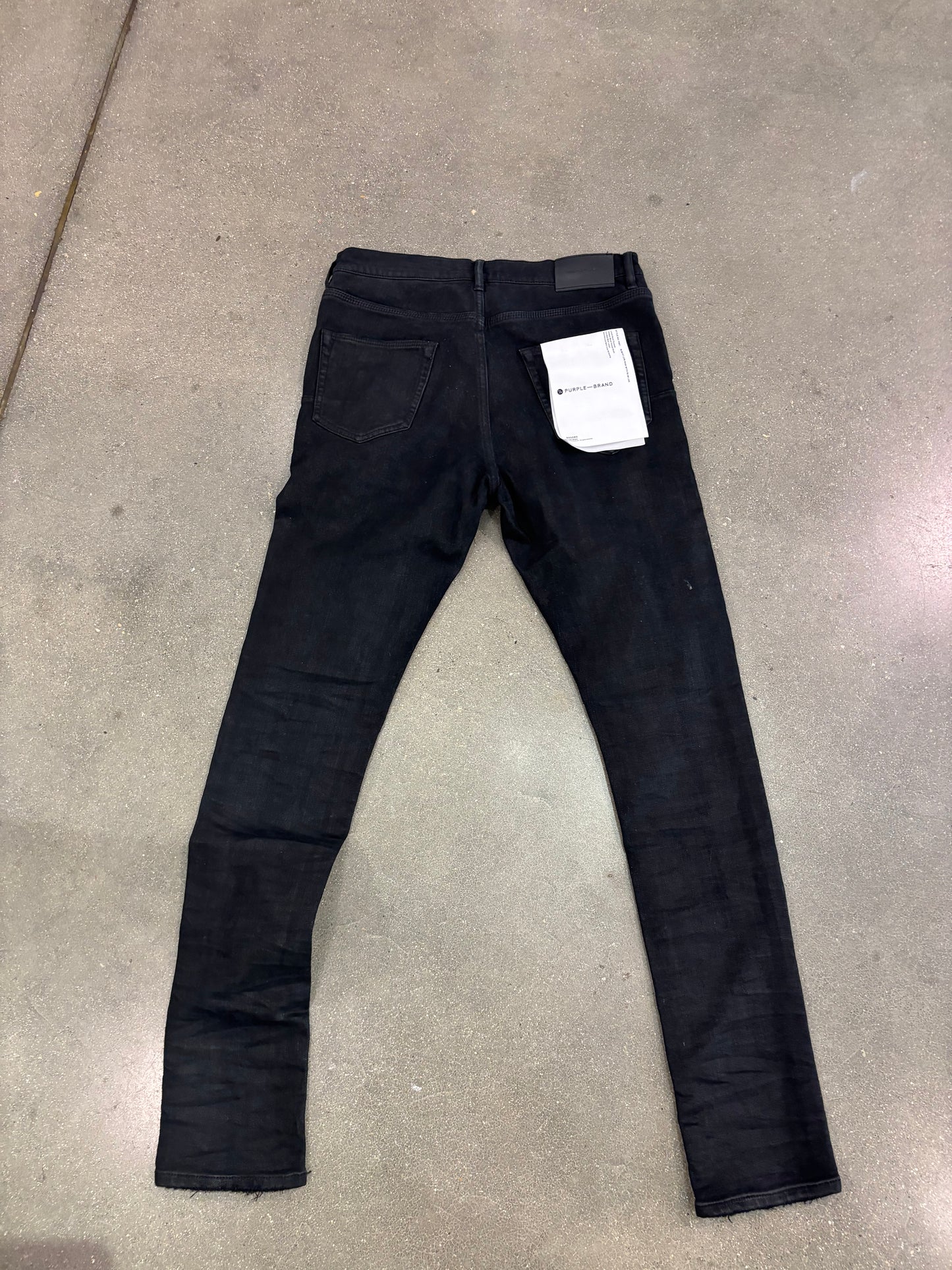Preowned Purple Waxed Jeans Black