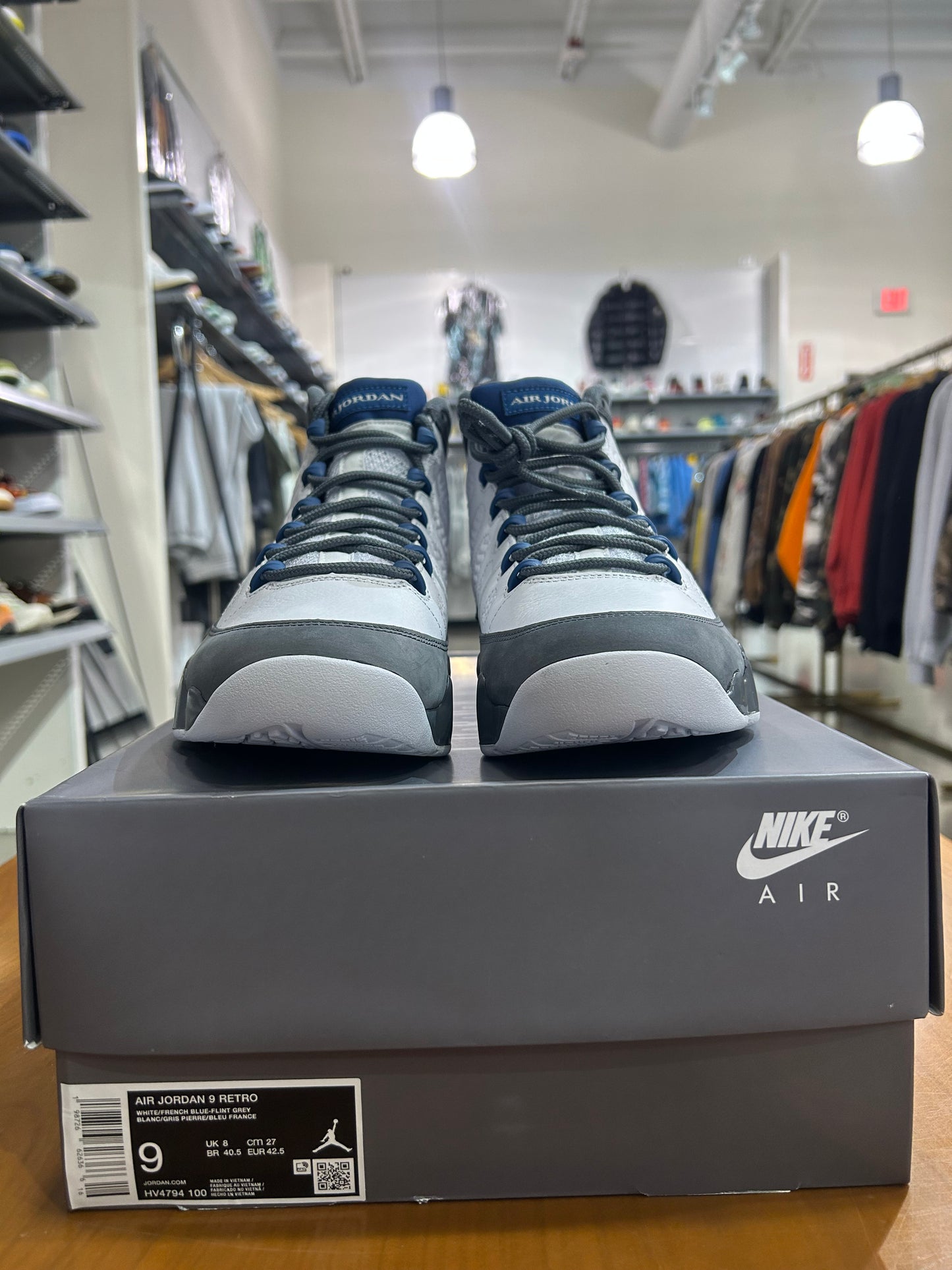 Air Jordan 9 Flint Grey French Blue