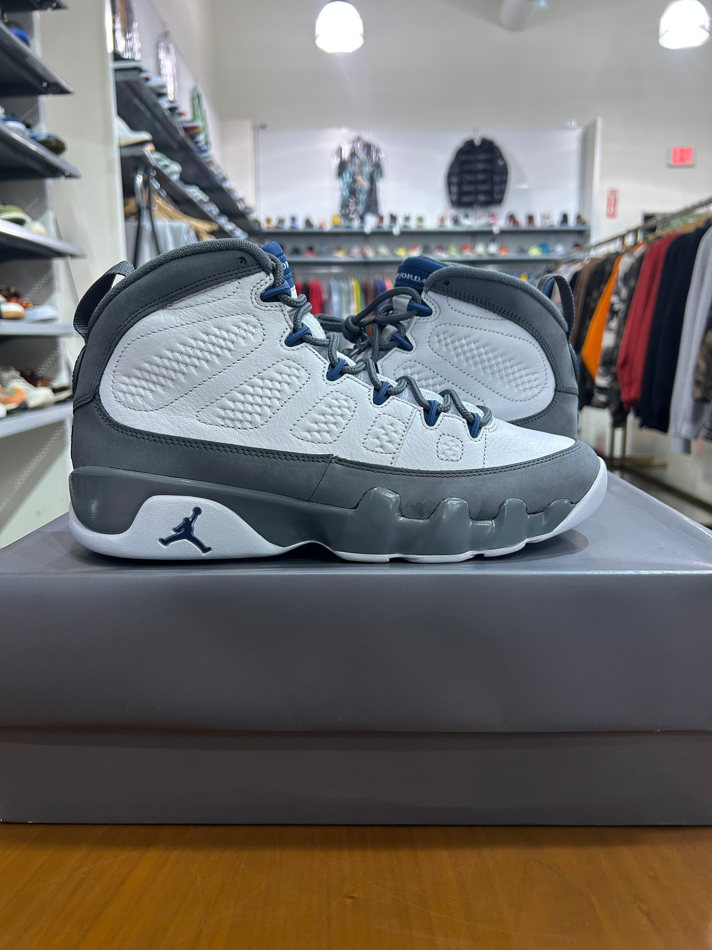Air Jordan 9 Flint Grey French Blue