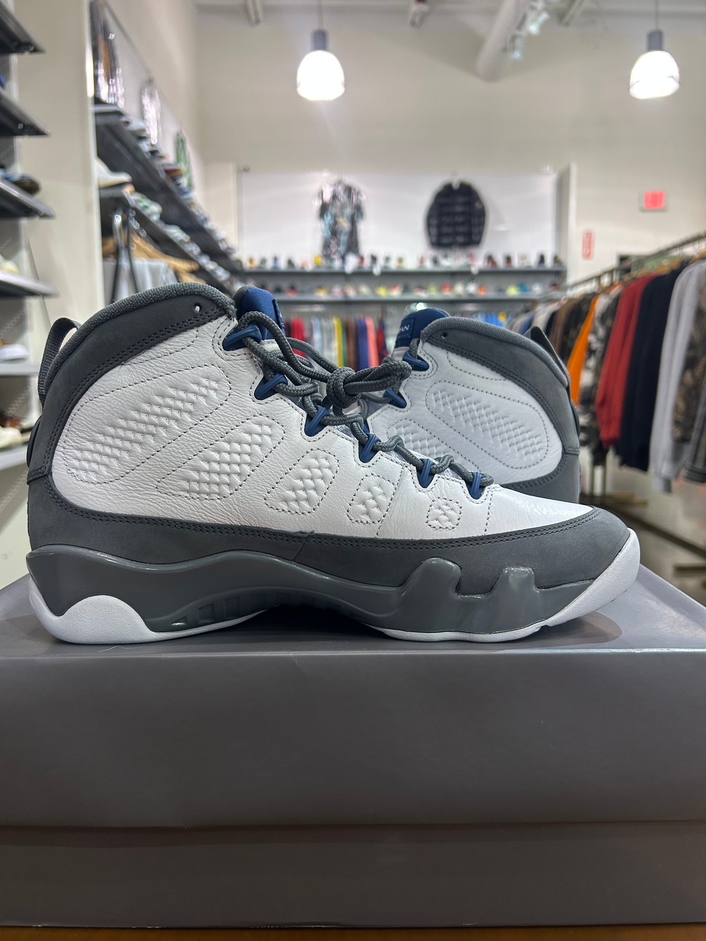 Air Jordan 9 Flint Grey French Blue