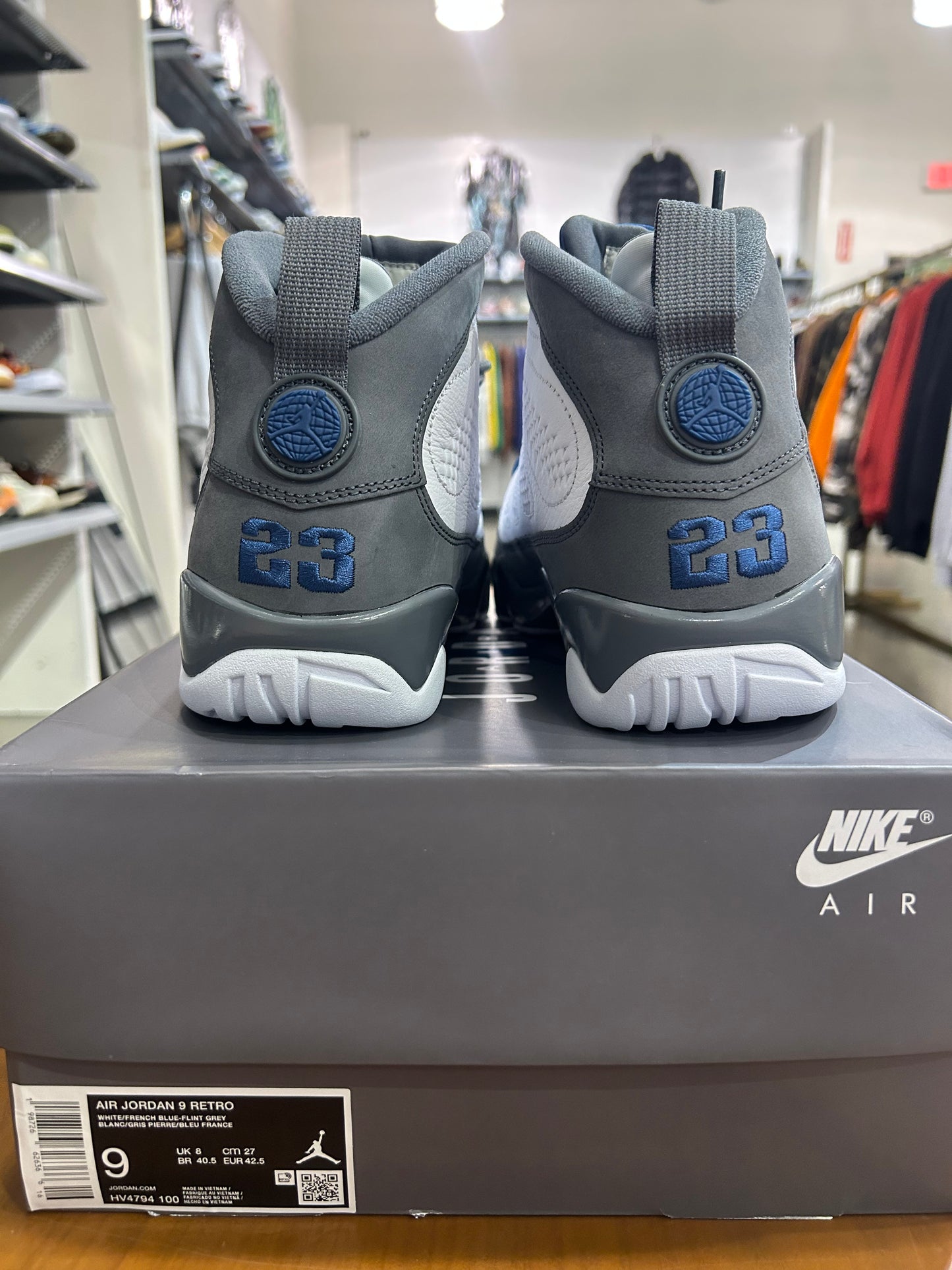 Air Jordan 9 Flint Grey French Blue