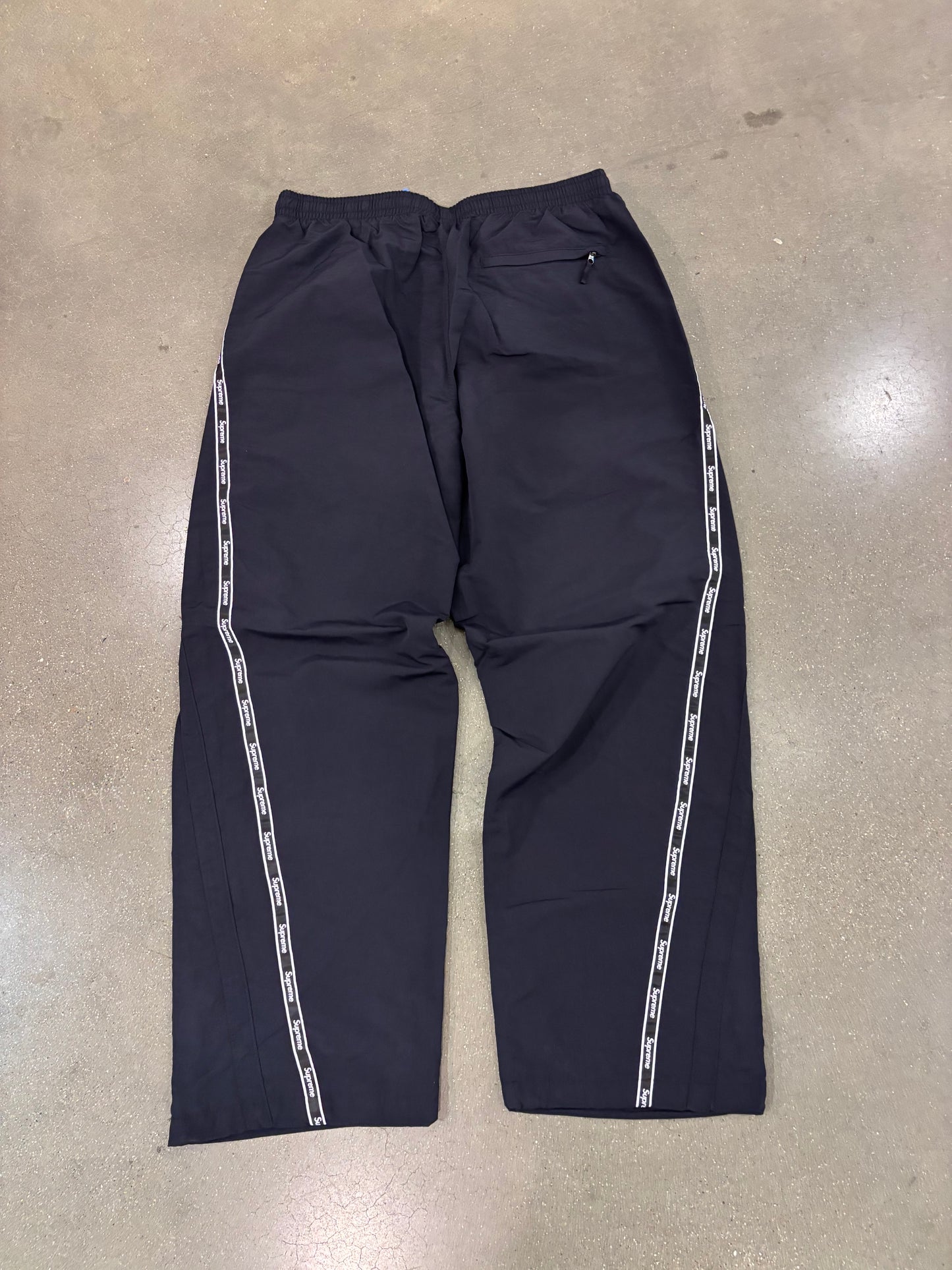 Supreme Logo Taping Track Pant Black