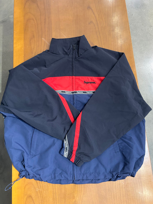 Supreme Logo Taping Track Jacket Navy